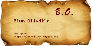 Blun Olivér névjegykártya